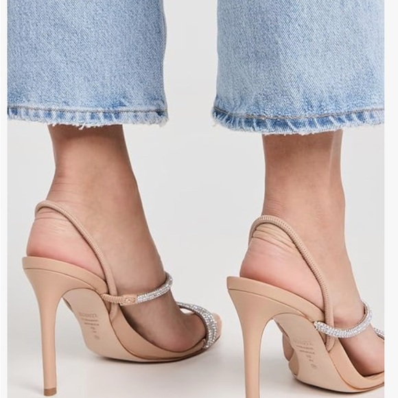 SCHUTZ Nude and Silver Heeled Sandals - Picture 4 of 9